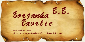 Borjanka Bavrlić vizit kartica